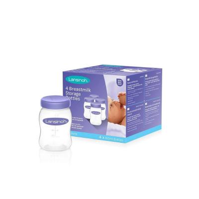 Lansinoh Breast Milk Storage Bottles Set of 4 - BPA Free, Dishwasher Safe, Compatible with Lansinoh Breast Pumps