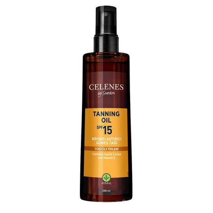 Celenes Herbal Bronzing Sun Oil SPF 15 for Natural Glow 200ml