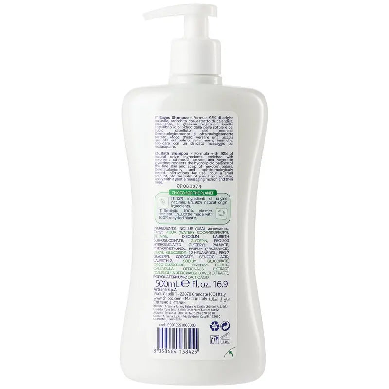 Chicco Baby Moments Bath Shampoo for Gentle Cleansing 500ml