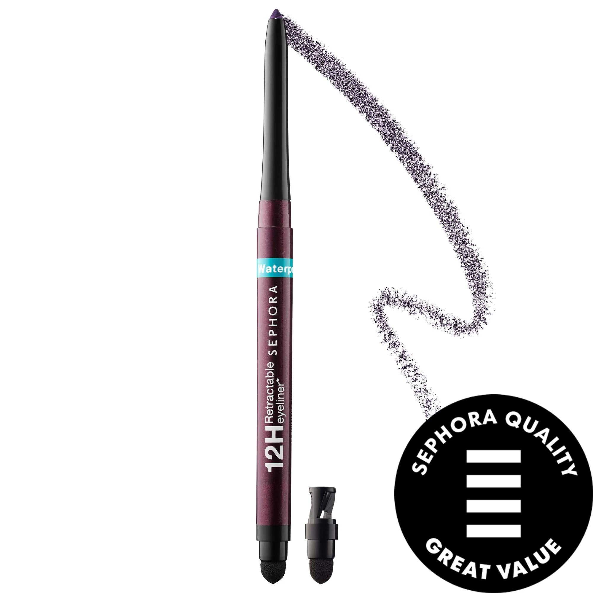 Revlon Waterproof Retractable Eyeliner Pencil - 12HR Long-Wear, Creamy Eye Liner for Intense Definition