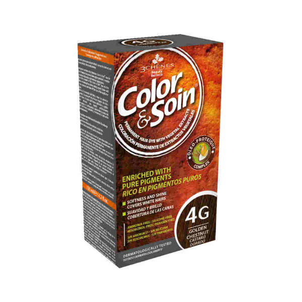 Color&Soin 4G Golden Chestnut - Natural Hair Dye | 4.23 fl oz