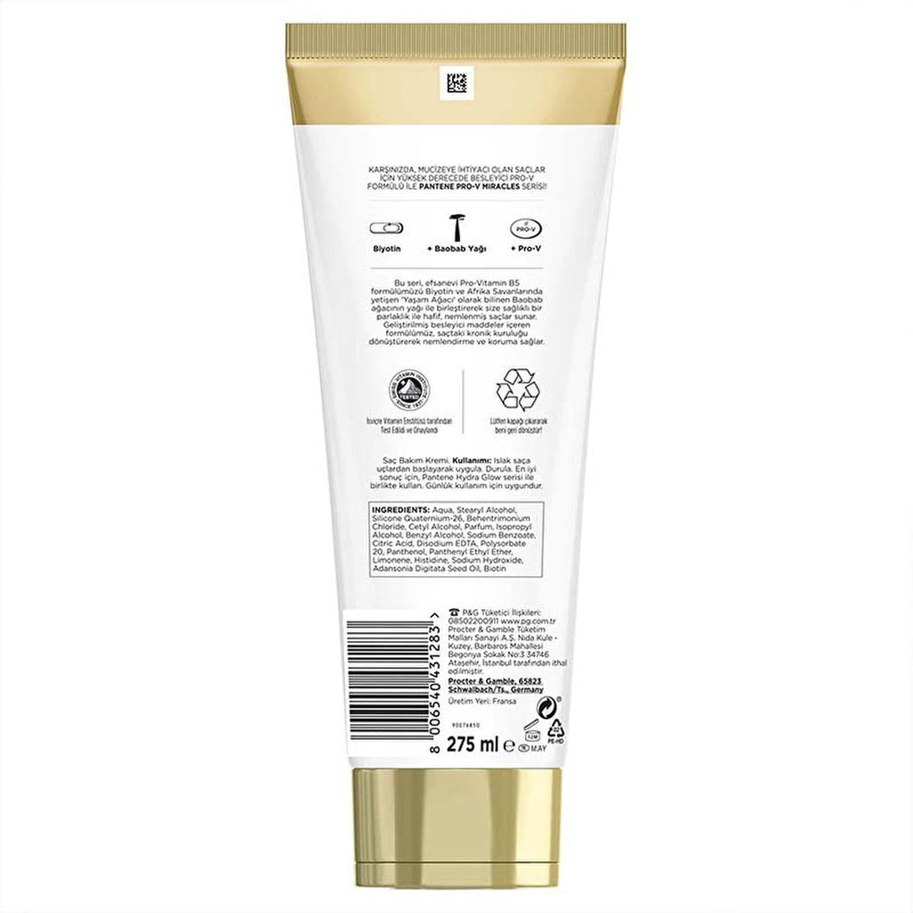 Pantene Hydra Glow Hair Cream 275ml - Moisturizing & Protective Hair Care for Dry & Damaged Hair