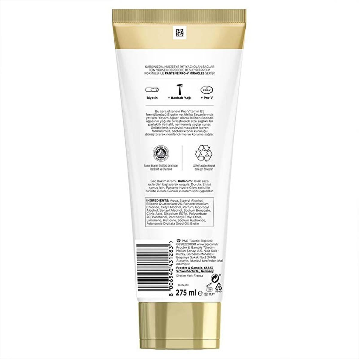 Pantene Hydra Glow Hair Cream 275ml - Moisturizing & Protective Hair Care for Dry & Damaged Hair