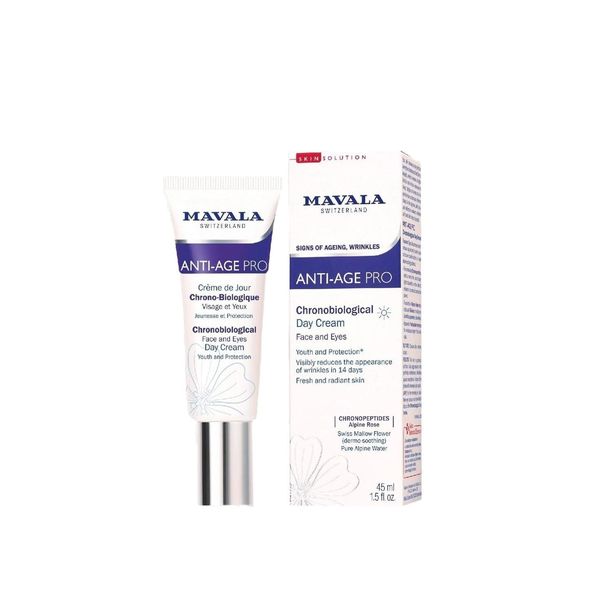 Mavala Anti-Age Pro Kronobiyolojik Anti-Aging Day Cream with Chronobiological Skincare Benefits - 45 ml