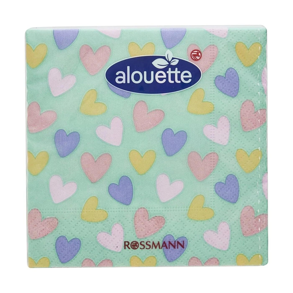 Alouette Spring Heart Cocktail Napkins with Colorful Print 20-Pack
