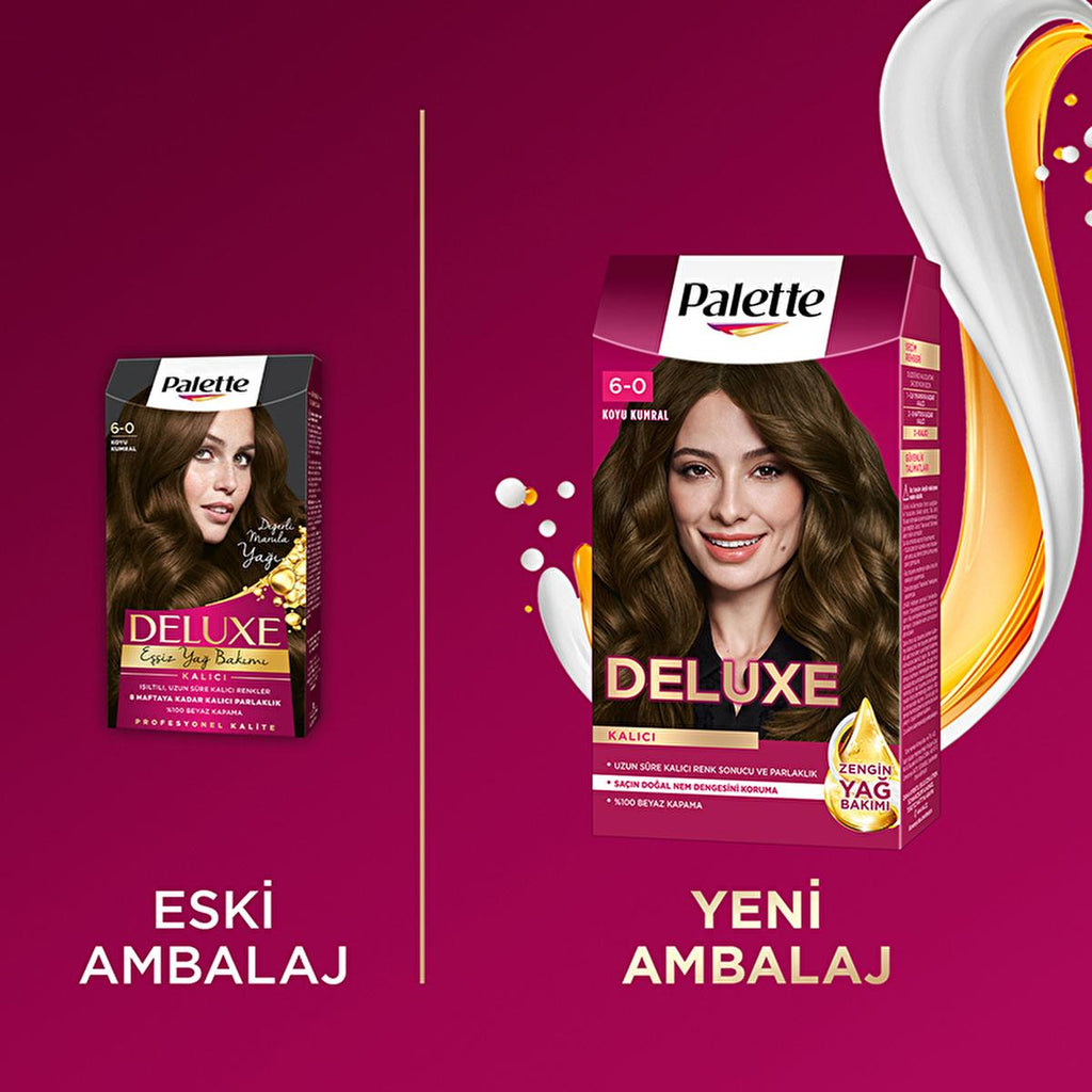 Palette Deluxe Dark Ash Blonde Hair Dye: Long Lasting Color & Shine, Deep Conditioning Micro Oils (Koyu Kumral Sa� Boyasõ)
