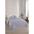 Wondel Bedspread & Blanket Set - Grey Polycotton Double Bedding 200x230cm