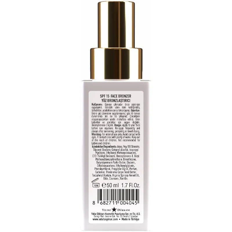 Eda Taspinar Face Bronzer SPF 15 Hydrating Lotion 50ml