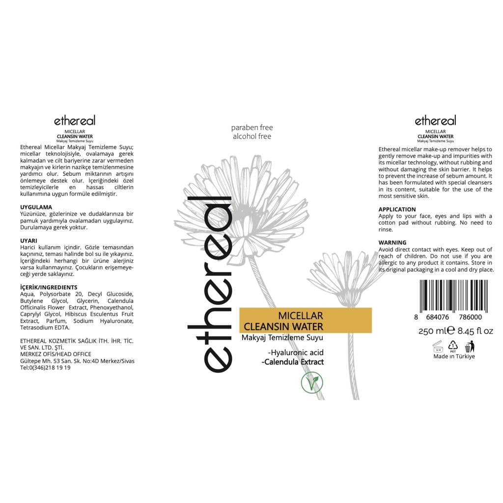 Ethereal Micellar Makeup Remover Water 250 ml