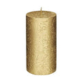 Rubin Licht Rustic Metallic Gold Cylindrical Candle - Unique Home Decor, 5.12 Inches Tall