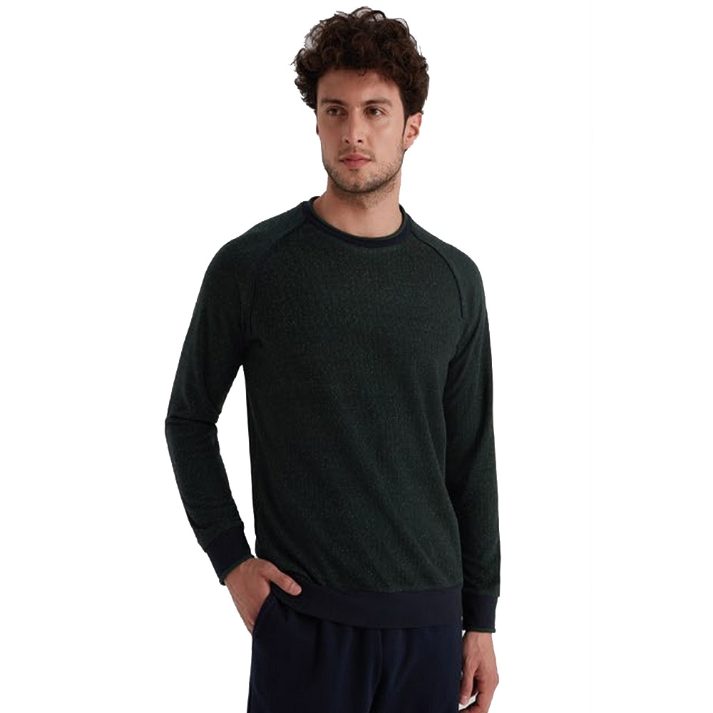 Eros ESE31032 Men's Crew Neck Pajama Set in Khaki