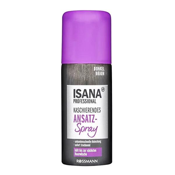 Isana Professional Hair Color Spray - Dark Brown, Temporary Gray Hair Cover, Quick Drying