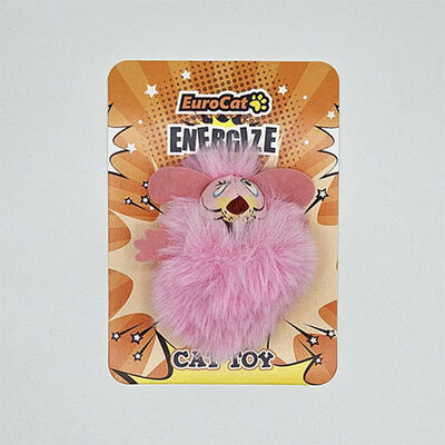 EuroCat Pink Feathered Mouse Interactive Cat Toy