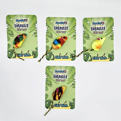 EuroCat Colorful Soft Mouse Cat Toy for Active Play 15cm