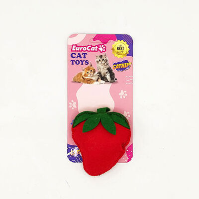 EuroCat Plush Strawberry Cat Toy Soft Interactive Play Toy
