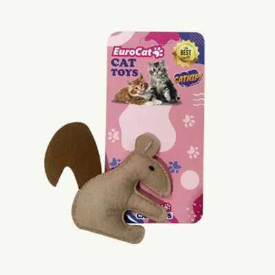 Eurocat Plush Squirrel Cat Toy for Active Playtime