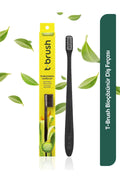 T-Brush Biodegradable Vegan Toothbrush - Black - Medium
