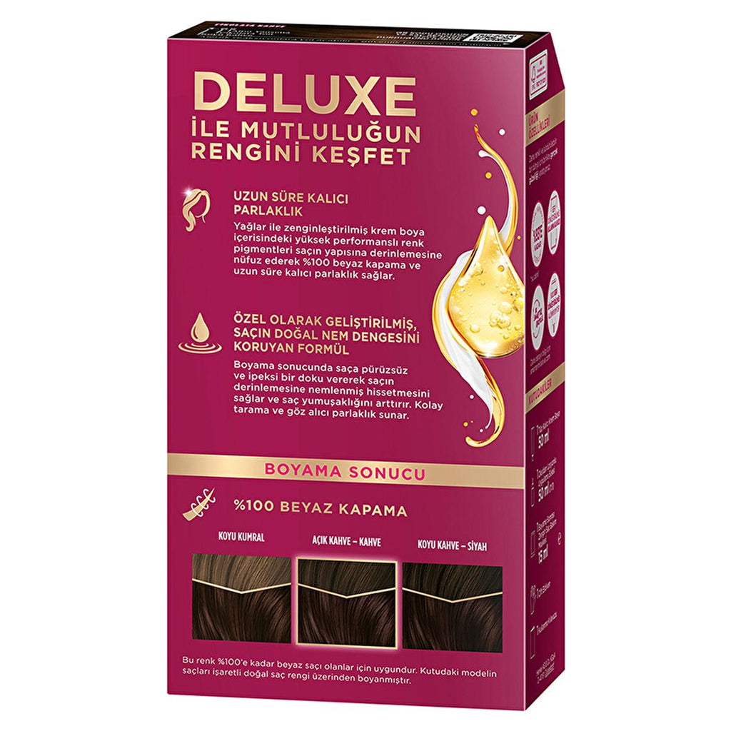 Palette Deluxe Chocolate Brown Hair Dye: Long Lasting, Rich Color & Shine - Permanent Hair Color 3-65 ‚ikolata Kahve