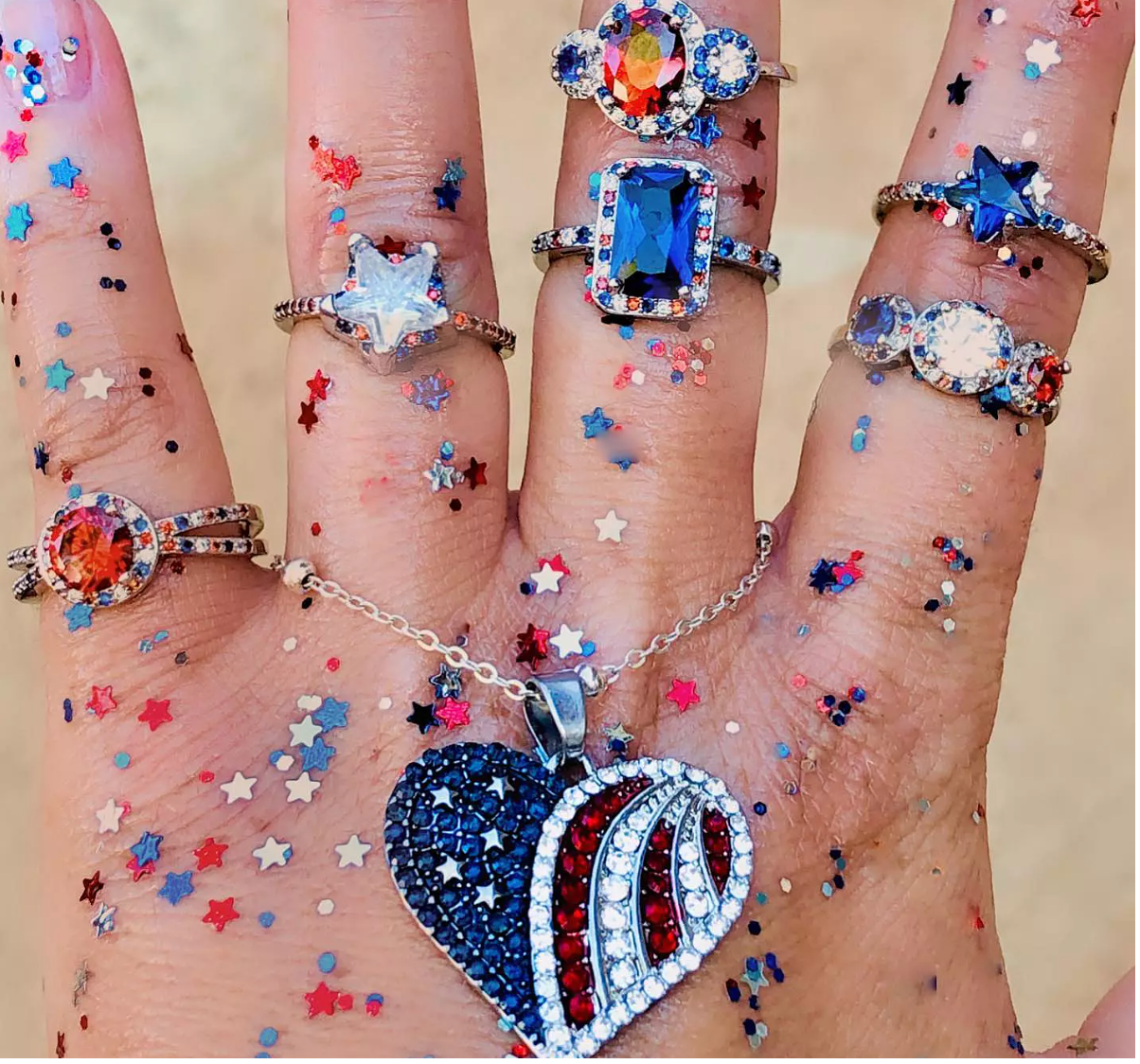 Sparkling Blue America Ring