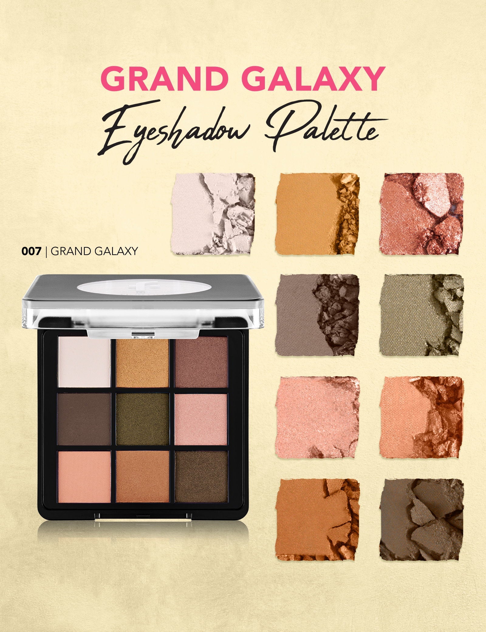 Flormar 9-Color Eyeshadow Palette Matte & Shimmer 9g