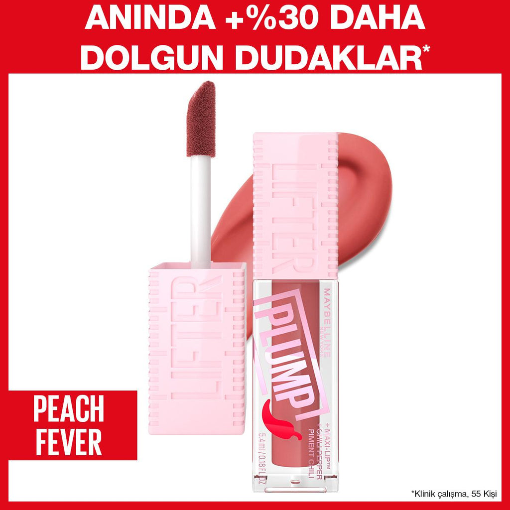 Maybelline New York Lifter Plump Lip Gloss - Instantly 30% Fuller Lips, Non-Sticky, Long-Lasting Plumping Effect