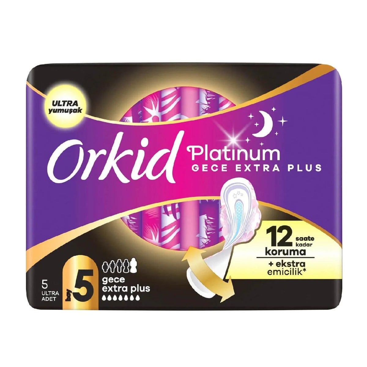 Orkid Platinum Night Extra Plus Pads for Leak Protection 6 Count