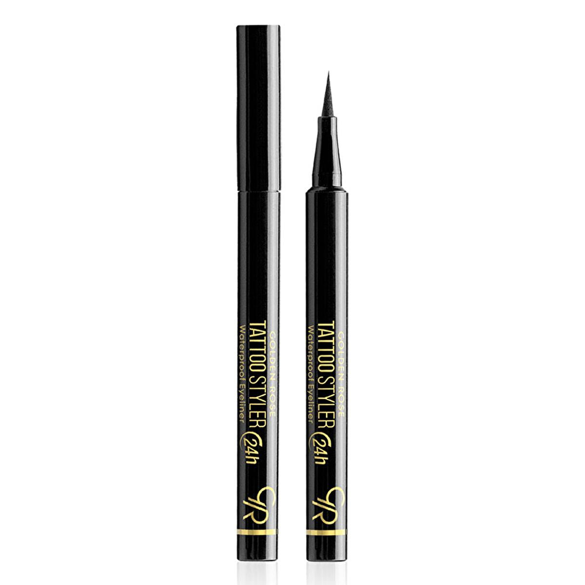 Golden Rose Waterproof Vegan Tattoo Styler Eyeliner Midnight Black - Long-Lasting, Matte Black Cosmetic for Dramatic Eye Looks