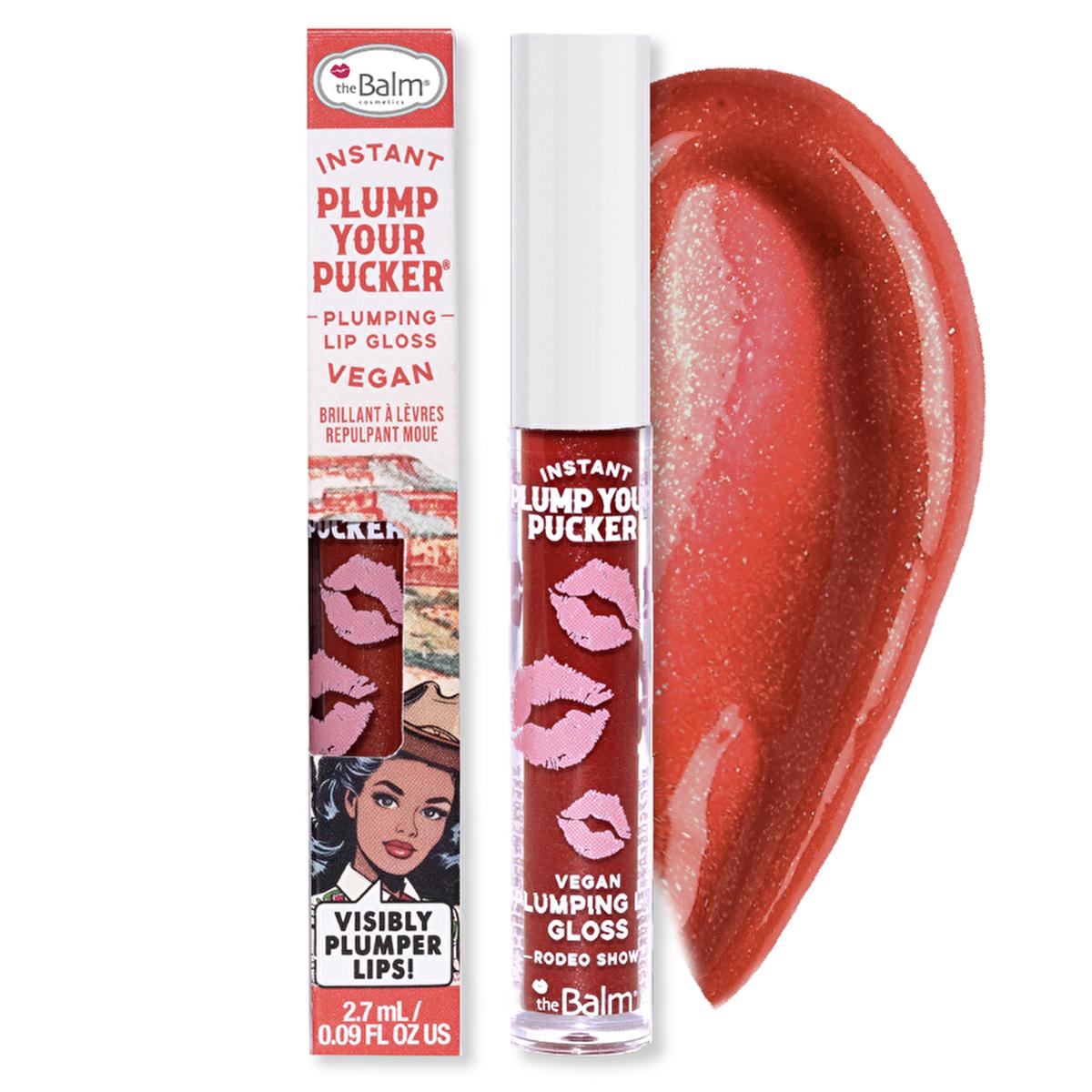 theBalm Instant Plump Your Pucker Lip Plumper Gloss: Get Fuller, Hydrated Lips with Organic Jojoba & Avocado Oil - Non-Sticky Formula, 5 Colors.