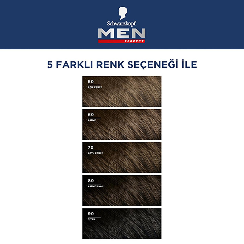 Men Perfect 70 Dark Brown Hair Dye - Men's Hair Dye for Grey Hair Coverage