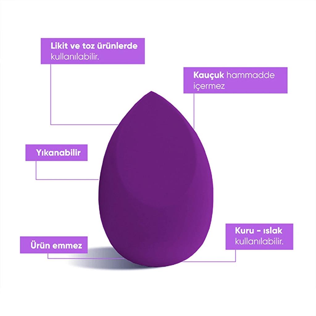 Gorkito Makeup Sponge Purple for Seamless Blending 1 pc
