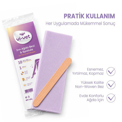Vi-Vet Waxing Strips with Spatula for Smooth Skin 10-Pack