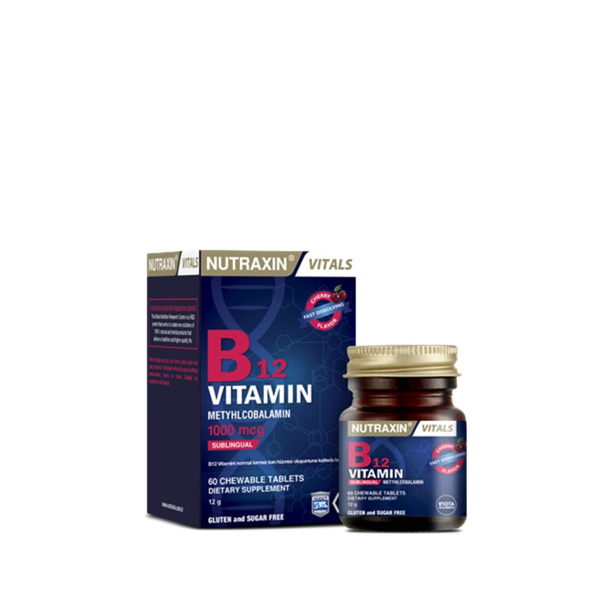 Nutraxin Vitamin B12 Supplement 60 Tablets - Boost Energy & Nerve Function
