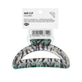 Eklips Zebra Oval Claw Clip in Green for Secure Hold