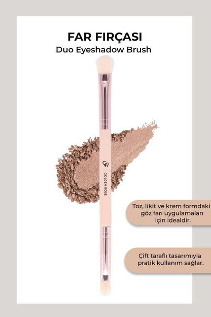 Golden Rose Duo Eyeshadow Brush for Seamless Blending