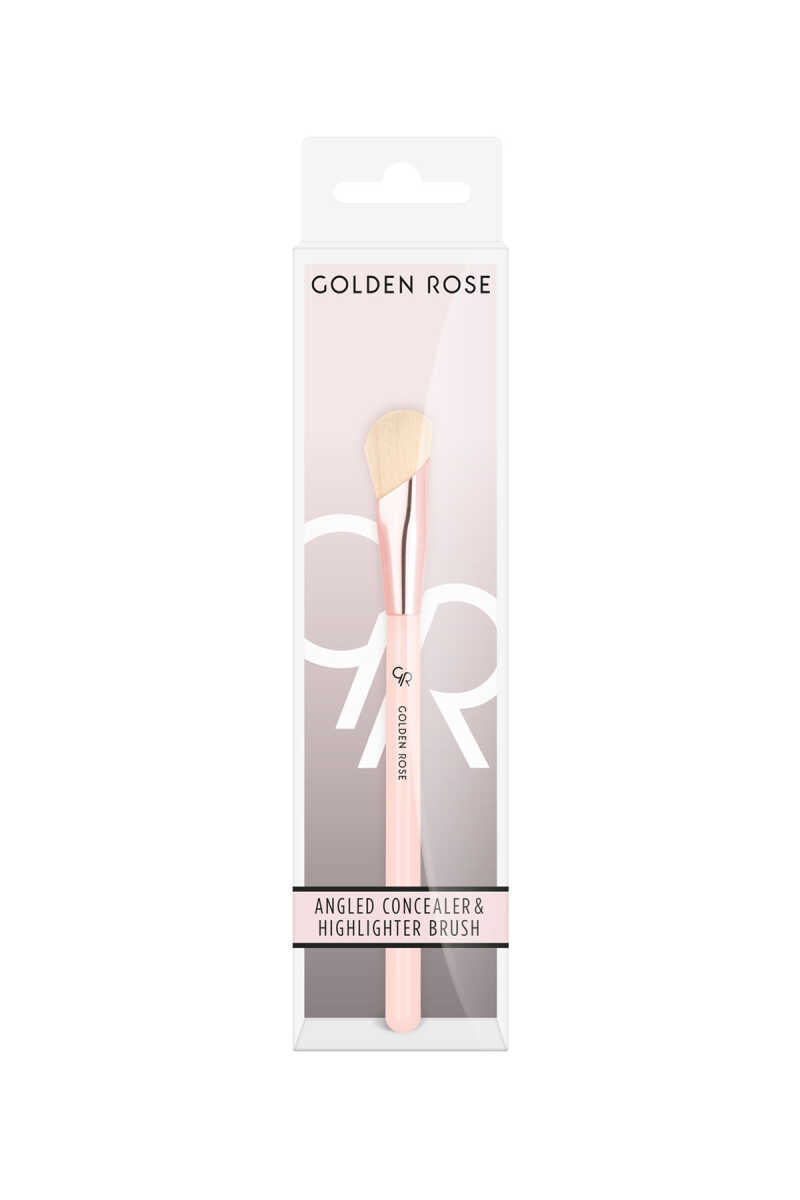Golden Rose Angled Concealer & Highlighter Brush for Flawless Blending