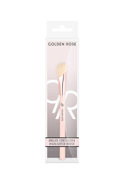 Golden Rose Angled Concealer & Highlighter Brush for Flawless Blending