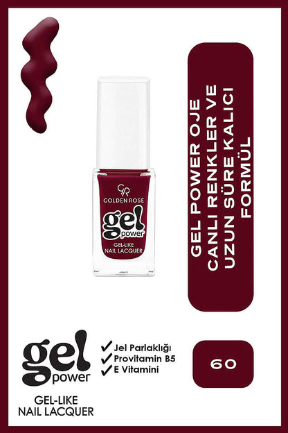 Golden Rose Gel Power Gel-Like Nail Color No:60 10.2ml