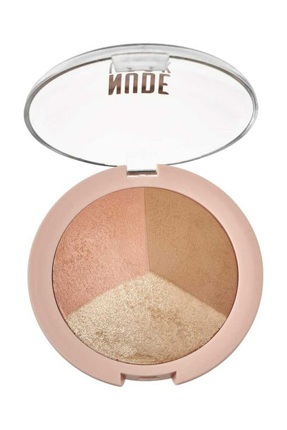 Golden Rose Nude Look Baked Trio Face Powder 3-in-1 Palette