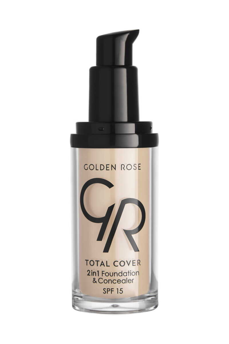Golden Rose Total Cover 2in1 Foundation & Concealer 01 Porcelain 30ml