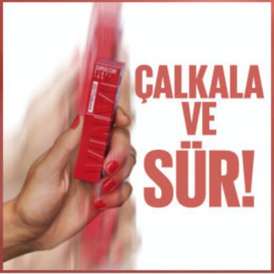 Maybelline Super Stay Vinyl Ink: 16HR Glossy Liquid Lipstick - 110 Awestruck Red. Non-Transfer, Long Lasting Maybelline Lipstick