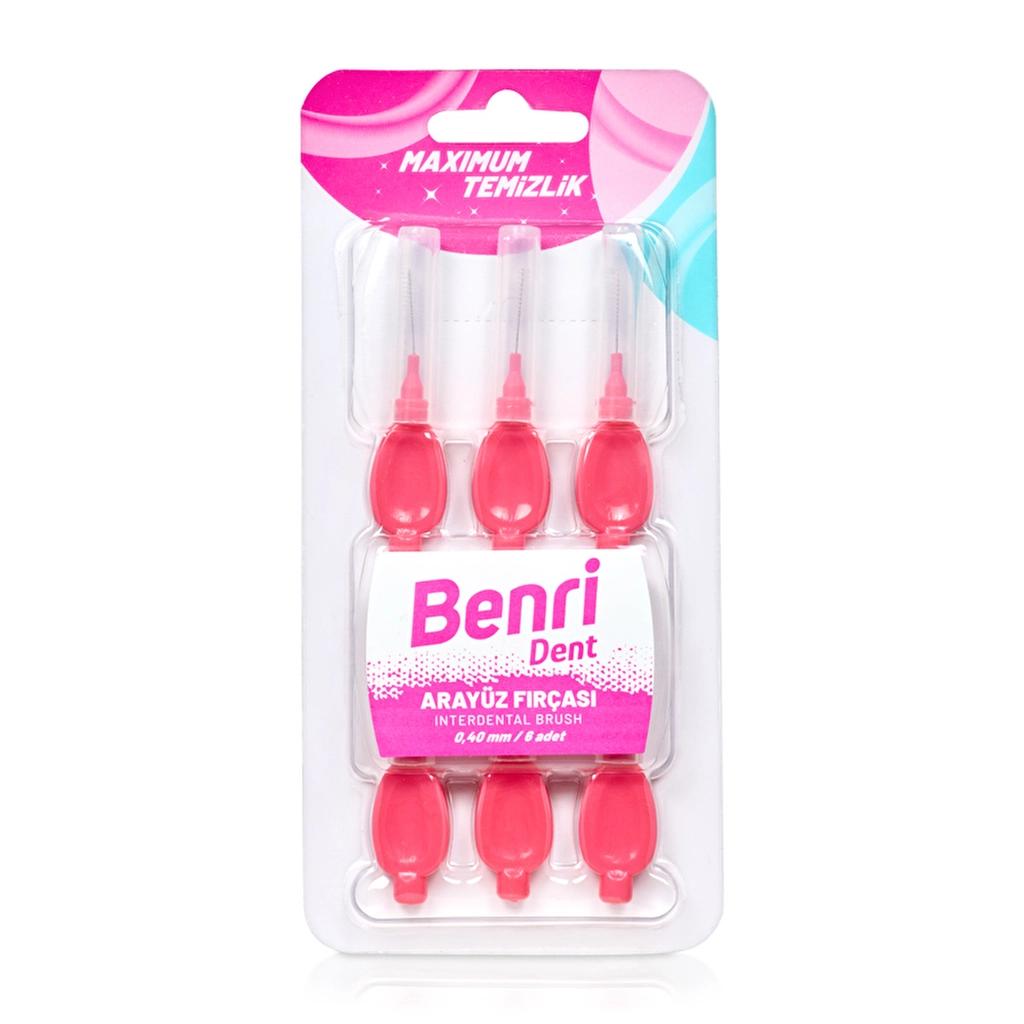 Benri Dent Interdental Brush Pink 0.40mm for Tight Spaces