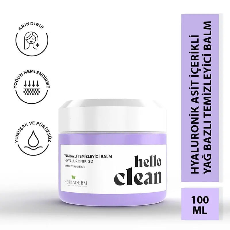 Herbaderm Hello Clean Hyaluronic 3D Cleansing Balm 100ml
