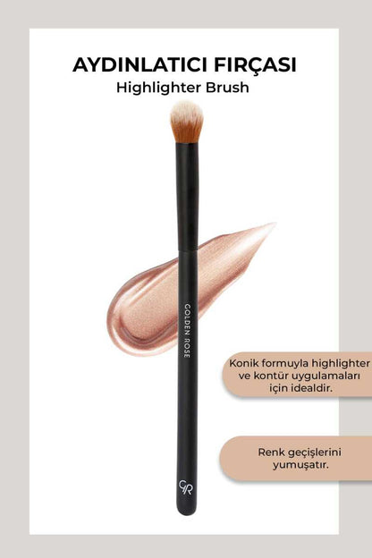 Golden Rose Highlighter Brush for Seamless Glow 1 pc