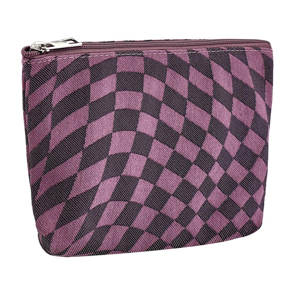 Eklips Purple Geometric Makeup Bag with Zipper