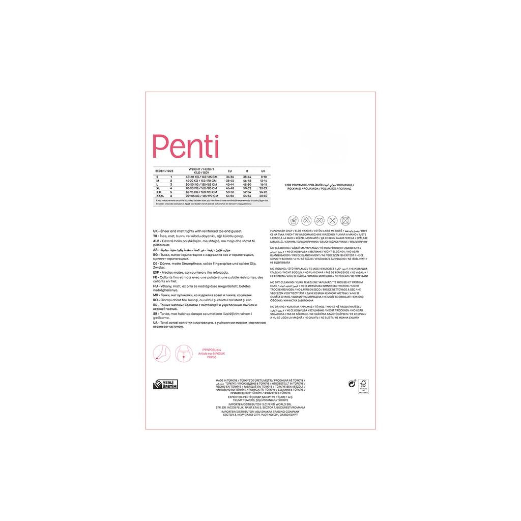 Penti Super Sheer Pantyhose Durable Black Tights Size 2