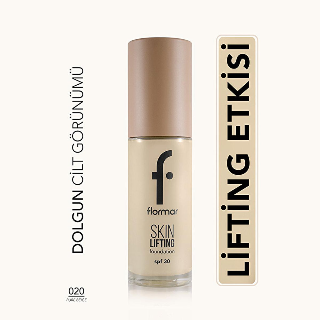 Flormar Anti-Aging Foundation - Flormar Skin Lifting SPF 30, Natural Finish, 95% Natural Ingredients