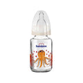 Bambino Glass Baby Bottle, 125ml, Slow Flow, Newborn - Cream Octopus Design
