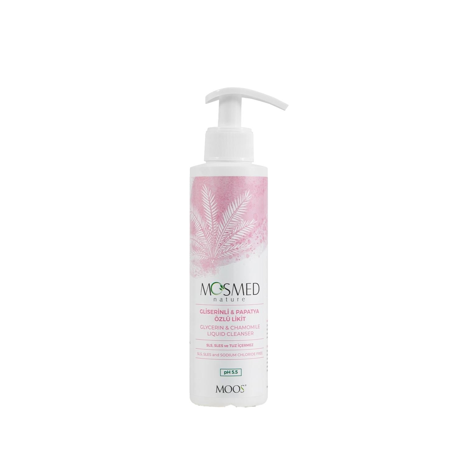 Moos Liquid Cleanser for Sensitive Skin - Gentle Glycerin & Chamomile Extract Cleansing Solution