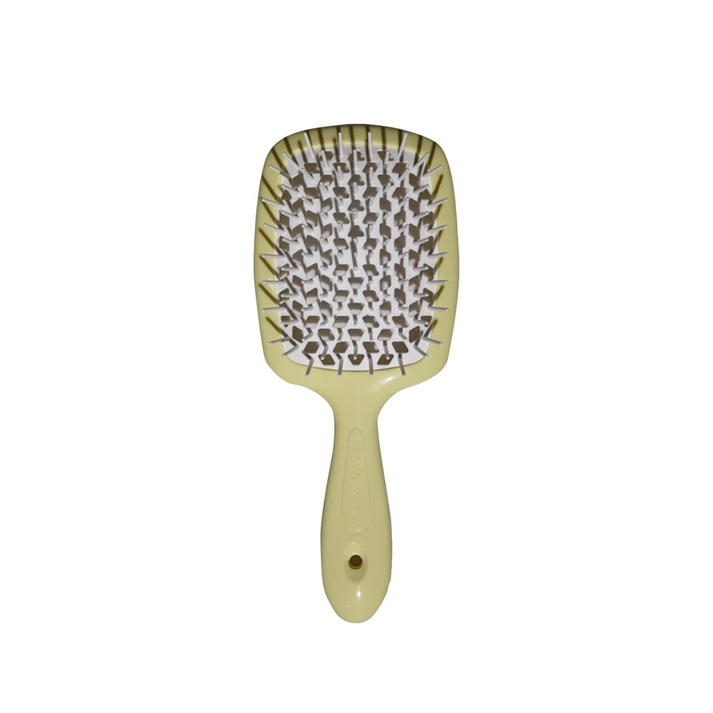 Janeke Superbrush Detangling Hair Brush Yellow & White