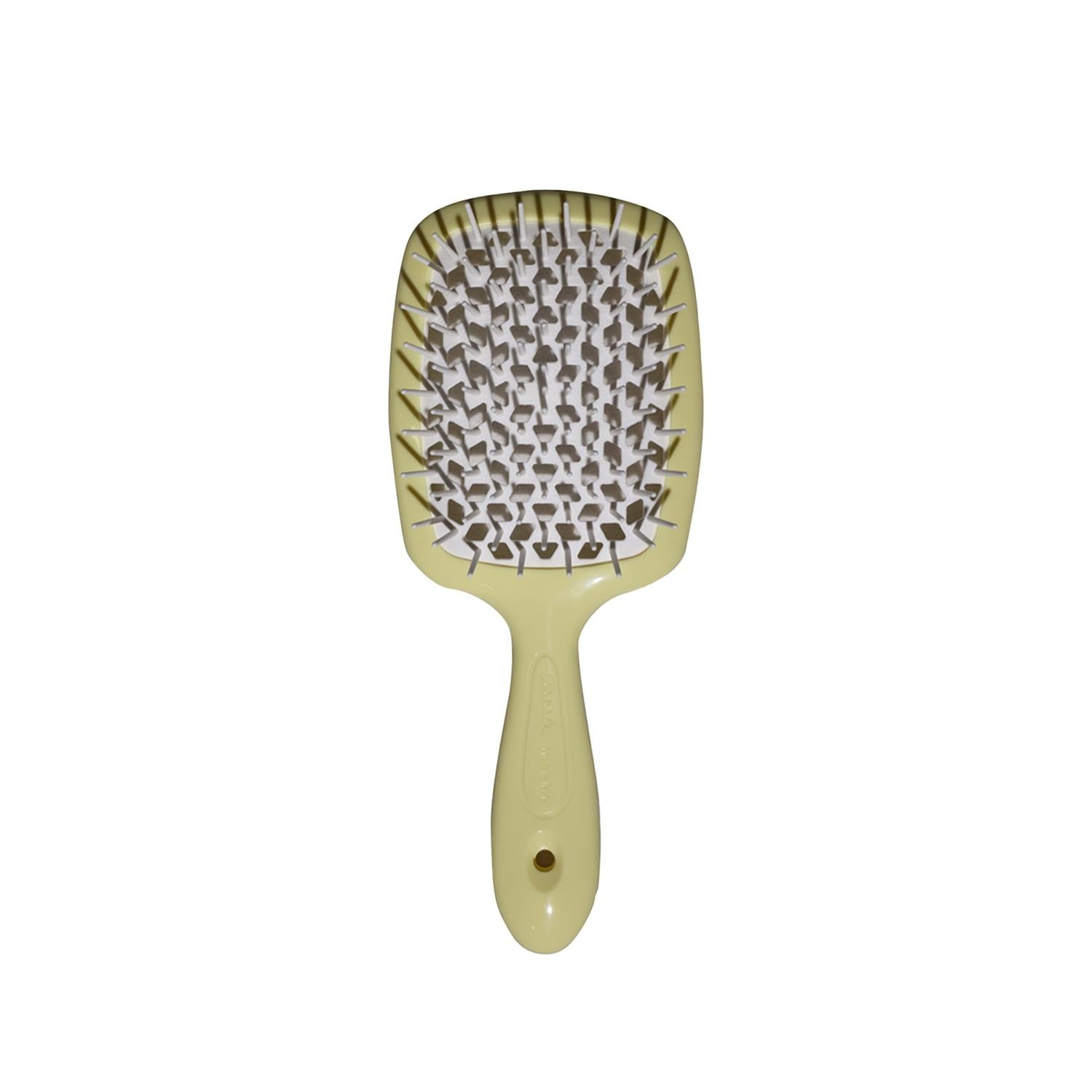 Janeke Superbrush Detangling Hair Brush Yellow & White